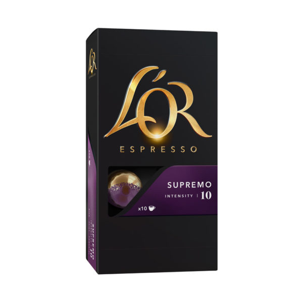 Lor Supremo συμβατές κάψουλες Nespresso μωβ κουτί ένταση 10