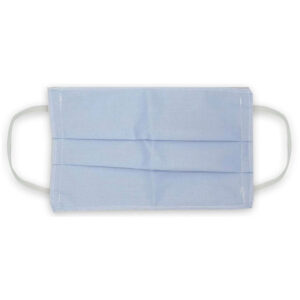 Μάσκα προσώπου βαμβακερή πλενόμενη γαλάζιο λάστιχο