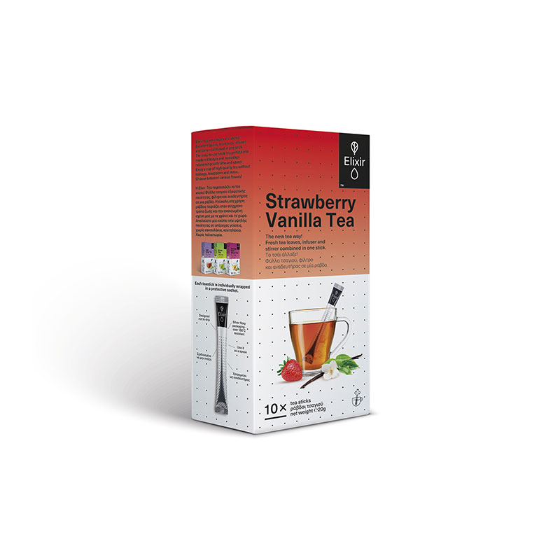 ELIXIR Strawberry Vanilla ράβδοι τσαγιού – 10 τεμάχια