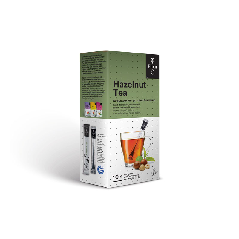 ELIXIR Hazelnut ράβδοι τσαγιού – 10 τεμάχια