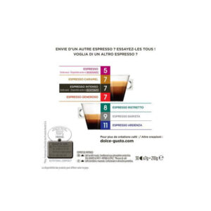 Nescafe Dolce Gusto Espresso Intenso back info