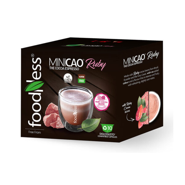 Foodness Minicao Ruby ρόφημα ροζ σοκολάτας dolce gusto