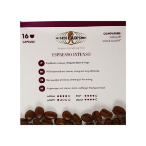 Miscela d’oro Dolce Gusto Espresso Intenso character of coffee