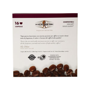 Miscela d’oro Dolce Gusto Espresso Intenso certifications