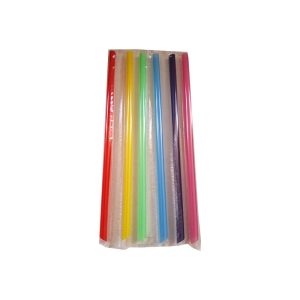 Καλαμάκια JUMBO ΙΣΙΑ Χρωματιστά 230mm – οβάλ σχήμα στην κάτω μεριά