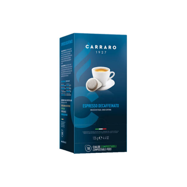 Carraro Espresso Decaffeinato Ese Pods 18 τεμάχια χάρτινες μερίδες