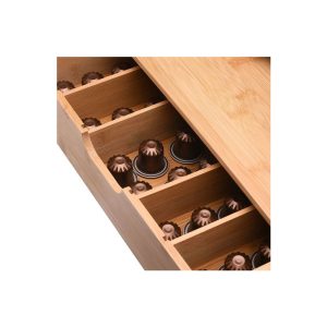 Βάση με συρτάρι για κάψουλες Nespresso Bamboo Essentials με 5 Ρυθμιζόμενες Θέσεις εσωτερικό