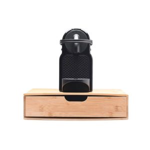 Βάση με συρτάρι για κάψουλες Nespresso Bamboo Essentials με 5 Ρυθμιζόμενες Θέσεις μηχανή πάνω στη βάση