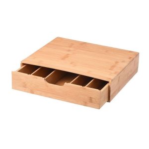 Βάση με συρτάρι για κάψουλες Nespresso Bamboo Essentials με 5 Ρυθμιζόμενες Θέσεις ανοιχτό συρτάρι