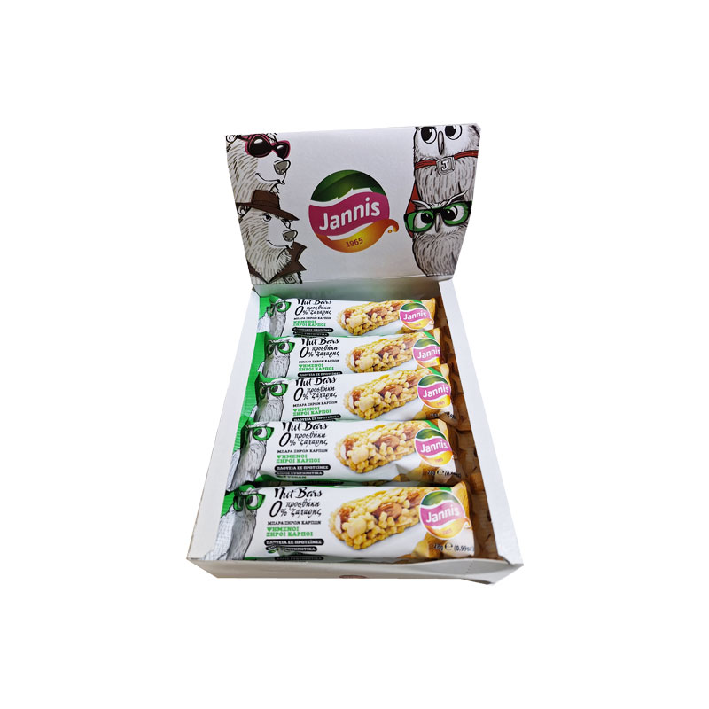 Jannis Ψημένοι Ξηροί Καρποί μπάρες - 10x28g (0% ζάχαρη προσθήκη) κουτί
