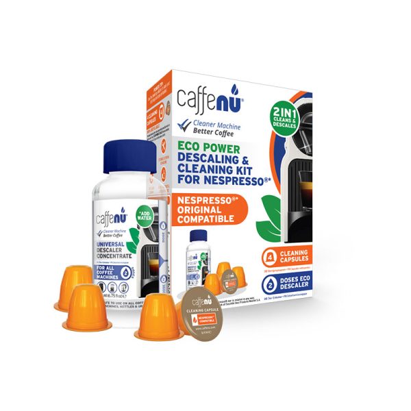 Caffenu KIT Καθαρισμού μηχανής Nespresso (4caps caffenu, 1x αφαλατικό Caffenu 200ml) 2025