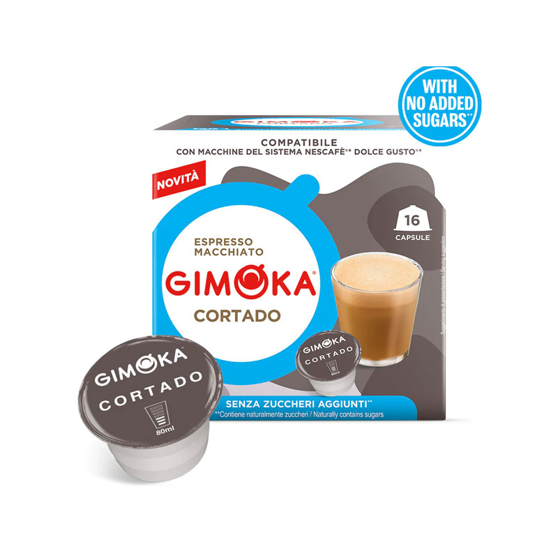 Gimoka Cortado No Added Sugars Dolce Gusto κάψουλες - 16 τεμ. χωρίς προσθήκη ζάχαρης