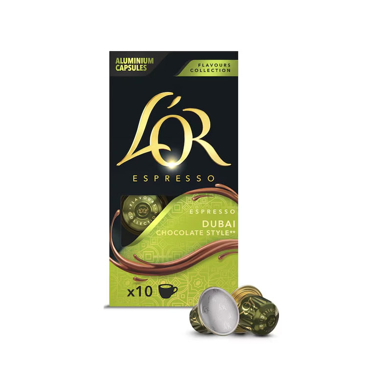 Lor espresso Dubai Chocolate Style Nespresso κάψουλες αλουμινίου - 10 τεμ πράσινο χρώμα